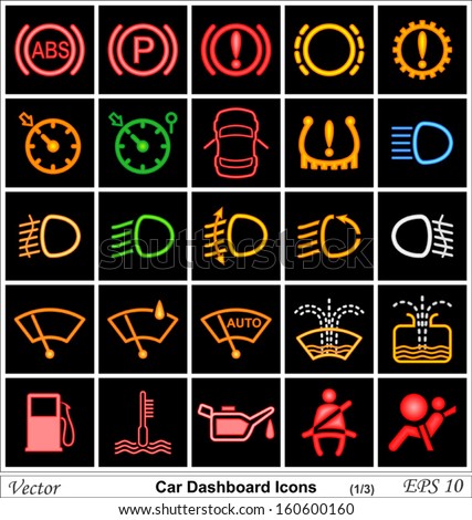 Vector Images, Illustrations and Cliparts: Car dashboard vector icons ...