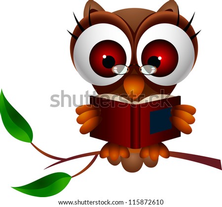 Wise Owl On Books clip art Free Vector / 4Vector