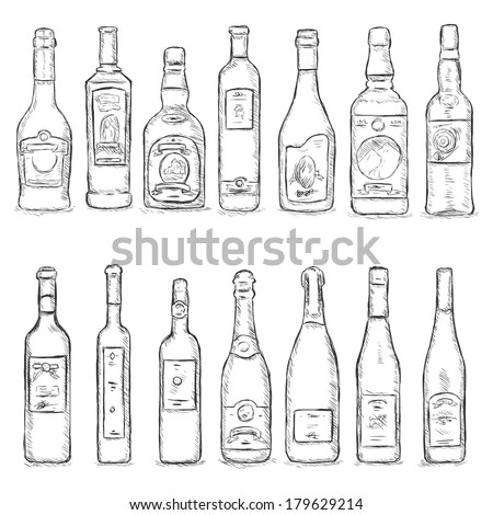 Corks line art Free Vector / 4Vector