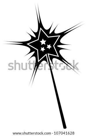 Wand With Stars clip art Free Vector / 4Vector