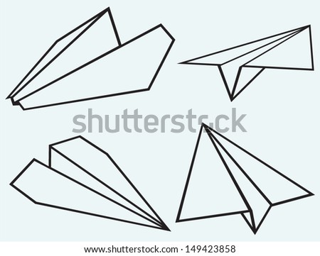 Plane Outline clip art Free Vector / 4Vector