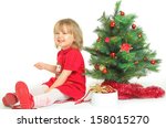 Cute Little Girl And Christmas...
