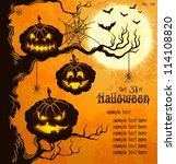 orange grungy halloween... | Shutterstock .eps vector #114108820