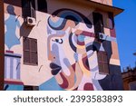 Small photo of Rome, Italy - July 31st 2022:extraordinary cycle of murals, Big City Life, created between 2014 and 2015 in the Roman district of Tor Marancia.