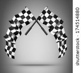 two crossed checkered flags.... | Shutterstock . vector #174514880