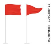 red golf flags isolated on... | Shutterstock .eps vector #1060308413