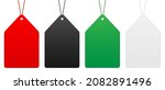 vector set of sale tags  in red ... | Shutterstock .eps vector #2082891496