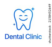 happy tooth blue vector icon ... | Shutterstock .eps vector #2158452649