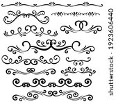 hand drawn curly ornamental... | Shutterstock .eps vector #1923606440