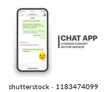 mobile chat app ui and ux... | Shutterstock .eps vector #1183474099