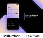 mobile calendar app vector... | Shutterstock .eps vector #2115524906