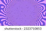 Violet Purple Psychedelic Acid Trip Vector Unusual Creative Abstract Background. Radial Crazy Structure Bizarre Mauve Abstraction Wide Wallpaper. Mushroom Hallucination Effect Trippy Art Illustration