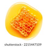 Honeycomb with flowing honey...