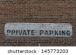 Private Parking Painted Sign On ...