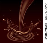 spray of chocolate and splash... | Shutterstock .eps vector #1318478090