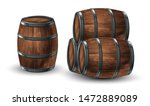 four wooden barrels for wine or ... | Shutterstock .eps vector #1472889089
