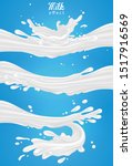 milk effect. a jet of white... | Shutterstock .eps vector #1517916569