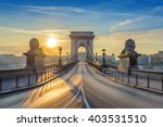 Budapest Hungary, sunrise at Chain Bridge