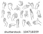 hand gestures illustration | Shutterstock .eps vector #104718359