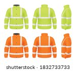 vector mockup of safety jacket. | Shutterstock .eps vector #1832733733