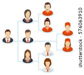 teamwork flow chart. corporate... | Shutterstock .eps vector #576063910