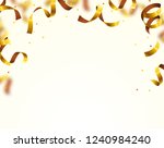 gold shining confetti flying on ... | Shutterstock .eps vector #1240984240