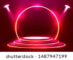 abstract round podium... | Shutterstock .eps vector #1487947199