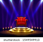 winner podium art  red chair on ... | Shutterstock .eps vector #1549549913