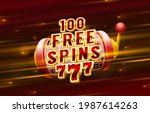 casino 100 free spin 777 label... | Shutterstock .eps vector #1987614263