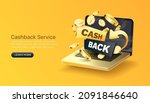 laptop icon cash back  bonus... | Shutterstock .eps vector #2091846640