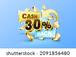 30  cash back service ... | Shutterstock .eps vector #2091856480
