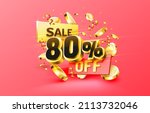 80 off. discount creative... | Shutterstock .eps vector #2113732046