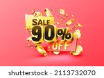 90 off. discount creative... | Shutterstock .eps vector #2113732070