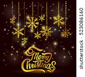 christmas greeting card. merry... | Shutterstock .eps vector #523086160