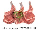 Raw Lamb Saddle Meat On Bone...