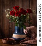 Arrangement Of Red Roses In A...