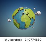 vector low poly earth globe... | Shutterstock .eps vector #340774880