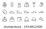 outline clothing icon set.... | Shutterstock .eps vector #1914812500