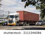 Small photo of Chiangmai, Thailand - November 24 2021: Truck of Nim See Seng Transport 1988 company