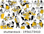 doodles set of various business ... | Shutterstock .eps vector #1956173410
