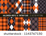  halloween argyle and tartan... | Shutterstock .eps vector #1143767150