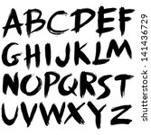 hand drawn font brush stroke... | Shutterstock .eps vector #141436729