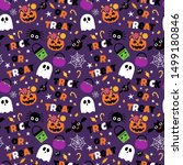 halloween sweet candy seamless... | Shutterstock .eps vector #1499180846