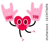 cute heart cartoon character... | Shutterstock .eps vector #1613476696