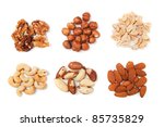 Various Mixed Nuts Isolated On...