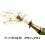 bottle of champagne with splash