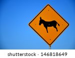 Donkey Crossing Warning Sign