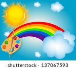 cloud  sun  rainbow vector... | Shutterstock .eps vector #137067593