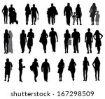 set of silhouette people.... | Shutterstock .eps vector #167298509