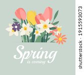 spring is coming background... | Shutterstock .eps vector #1915593073